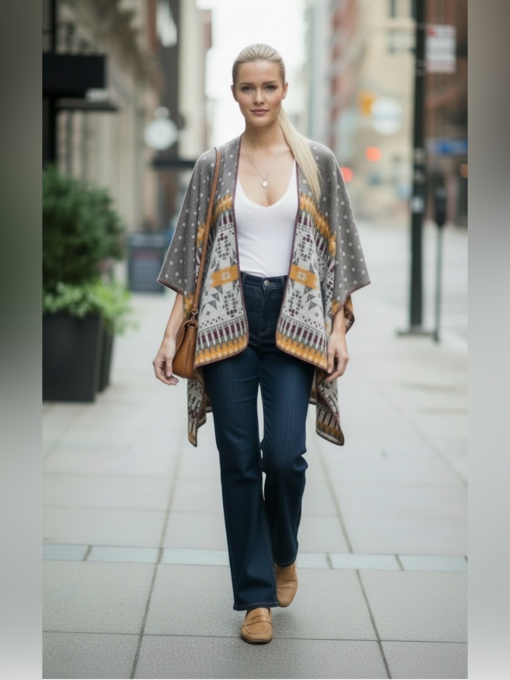 ROOTS Aztec Print Cape